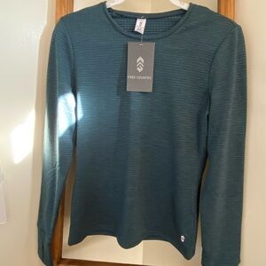 Free Country Teal Fleeced Lined Long Sleeve Top
